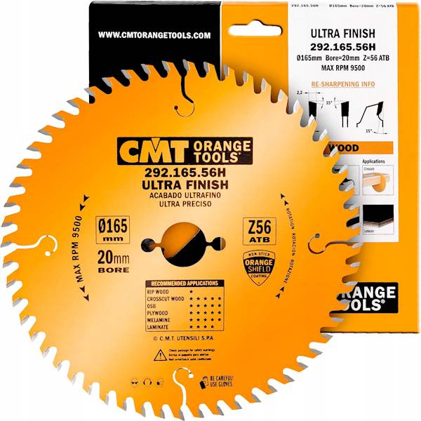 CMT Piła do elektronarzędzi cięcie poprzeczne • 165mm • 20mm • 56z