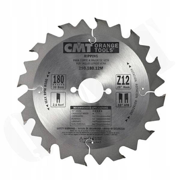 CMT Piła do elektronarzędzi cięcie wzdłużne • 180mm • 30mm • 12z