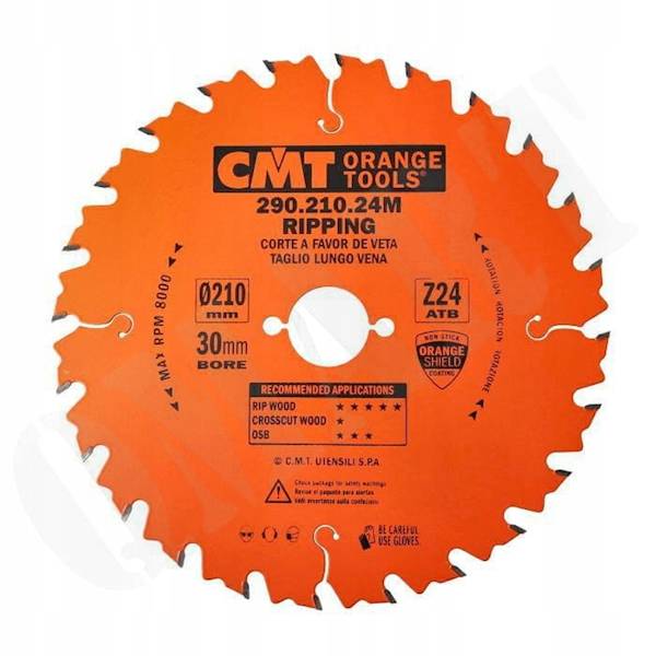 CMT Piła do elektronarzędzi cięcie wzdłużne • 210mm • 30mm • 24z