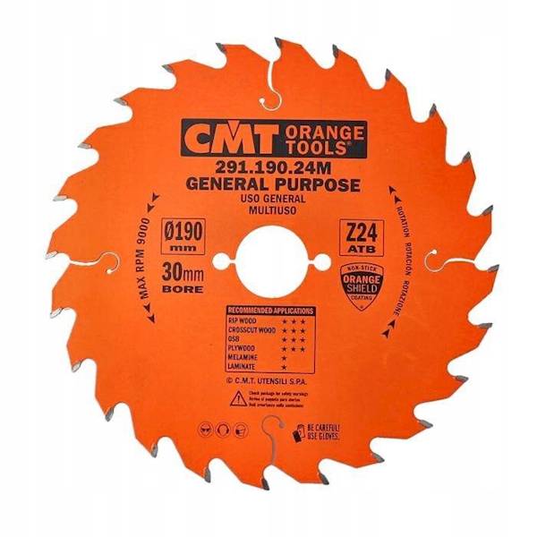 CMT Piła do elektronarzędzi uniwersalna • 190mm • 30mm • 24z