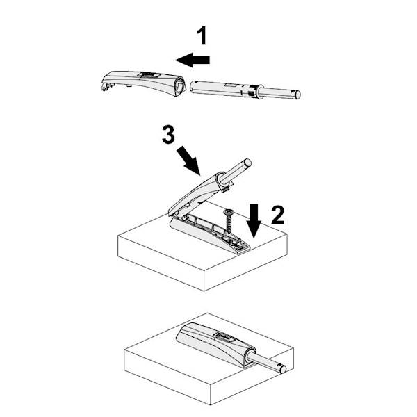 ODBOJNIK TIP-ON V-PUSH z adapterem 30N, SZARY 223229