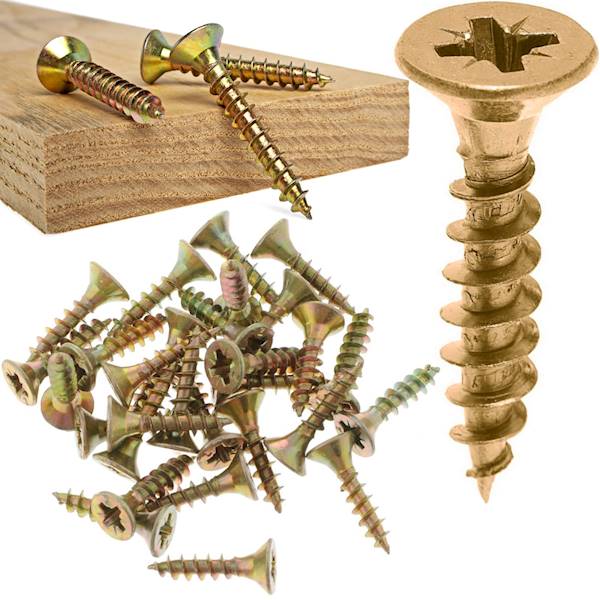Wkręty do drewna PZ2 żółte BENOX 100szt • 3,5x50 mm