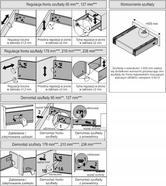 Szuflada V-BOX 3D SLIM GRAFIT • 450mm • 95mm
