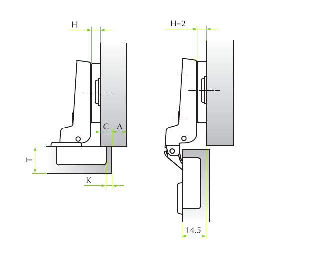 ZAWIAS FGV 1/2 BLIŹNIACZY pół kanta
