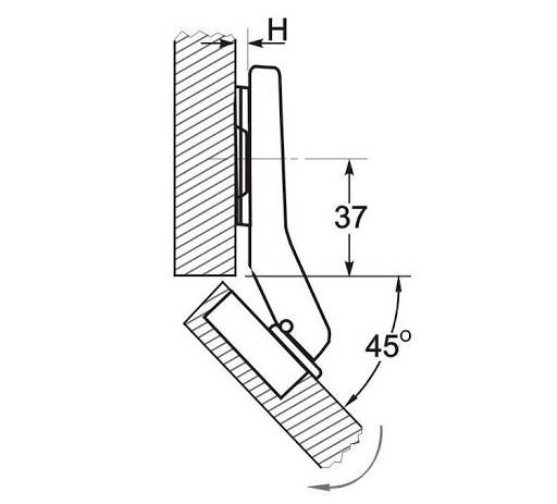 ZAWIAS FGV SLIDE ON kątowy 45°