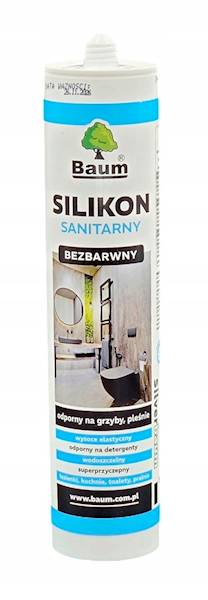 SILIKON sanitarny bezbarwny 280 ml BAUM