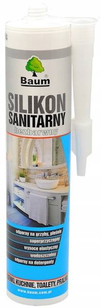 SILIKON sanitarny bezbarwny 280 ml BAUM