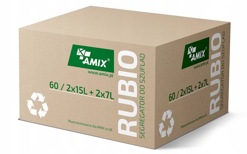 KOSZ RUBIO NA ŚMIECI 60 ANTRACYT 2X15 L , 2X7 L