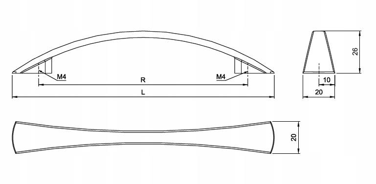 Uchwyt klasyczny A024 • Aluminium • 96mm