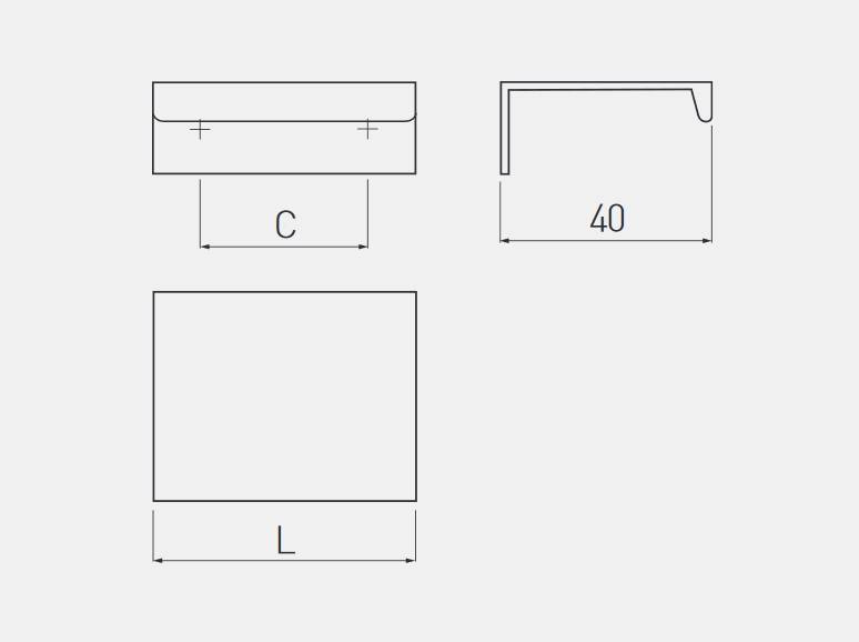 Uchwyt meblowy krawędziowy HEXI • Chrom • 32mm • 50mm