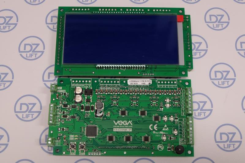 Wyświetlacz Vega Monocolor LCD591-A, połączenie równoległe, niebieski