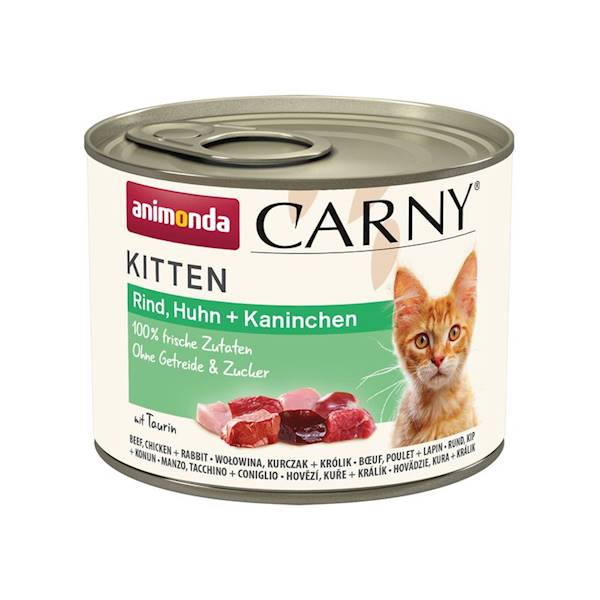  CARNY KITTEN WOŁOWINA KURCZAK KRÓLIK 200G