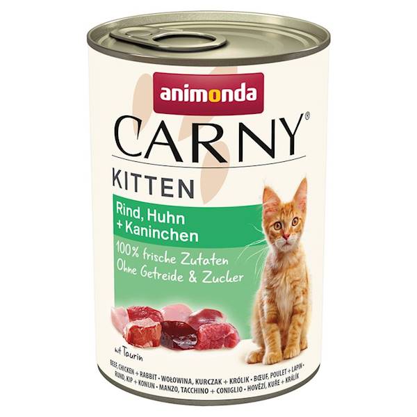 ANIMONDA CARNY KITTEN 400G WOŁOWINA, KURCZAK I KRÓ