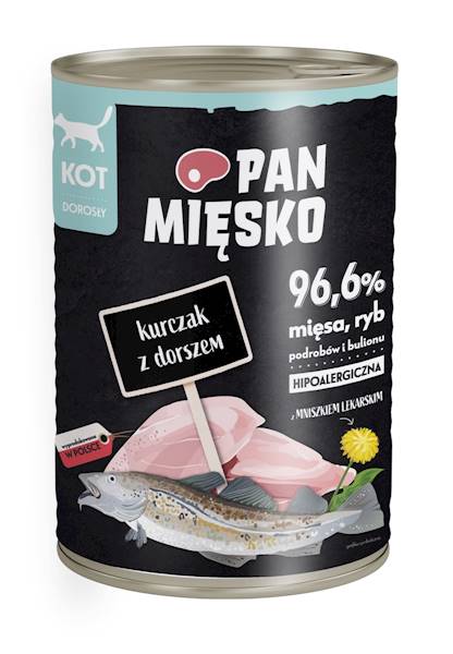 PAN MIĘSKO PUSZKA 400G KURCZAK Z DORSZEM