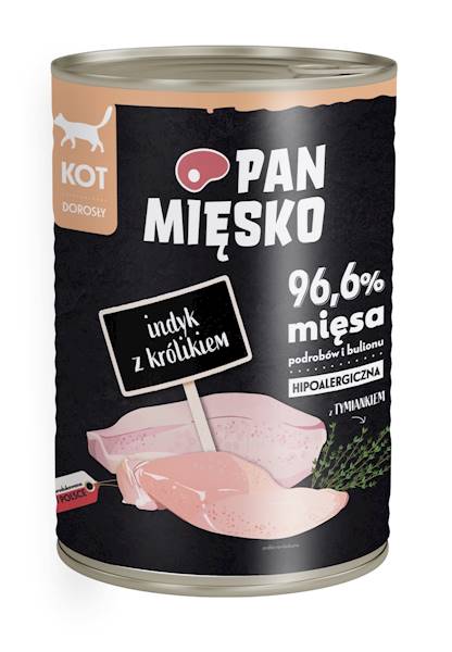PAN MIĘSKO PUSZKA 400G INDYK Z KRÓLIKIEM
