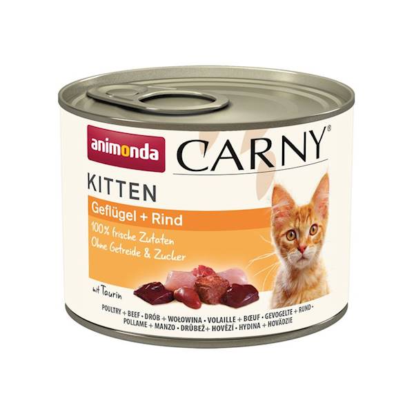 ANIMONDA CARNY KITTEN 200G WOŁOWINA I DRÓB 83698