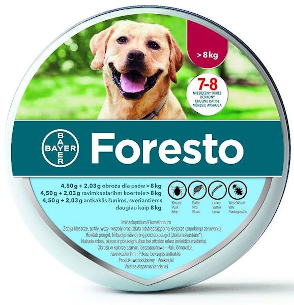 BAYER FORESTO POWYŻEJ 8 KG 7-8 MIESIĘCY