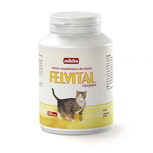 FELVITAL Z LECYTYNĄ WITAMINY KOT MIKITA 100TABL.