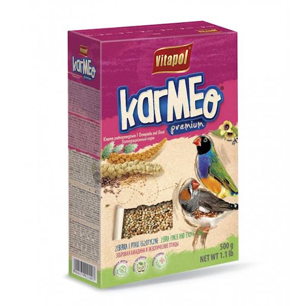 KARMEO DLA ZEBEREK I PTAKÓW EGZOTYCZNYCH 500G ZVP-