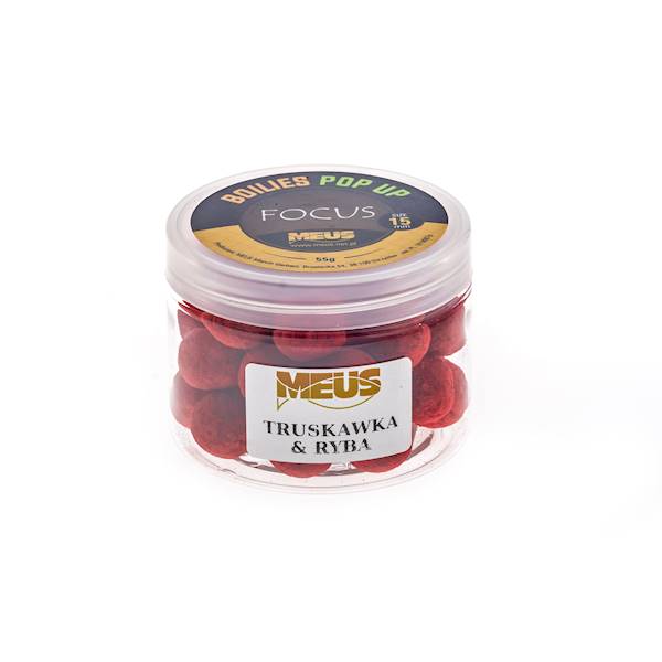 KULKI MEUS BOILIES POP UP 15MM TRUSKAWKA&RYBA