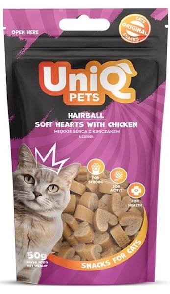 UNOQPETS PRZYSMAK DLA KOTRA MIĘKKIE SERCA KURCZAK