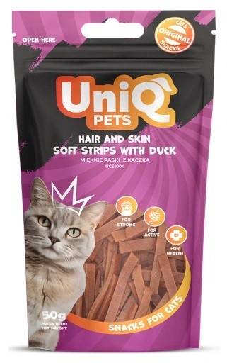 UNIQPETS PRZYSMAK DLA KOTA HAIR&SKIN PASKI KACZKA