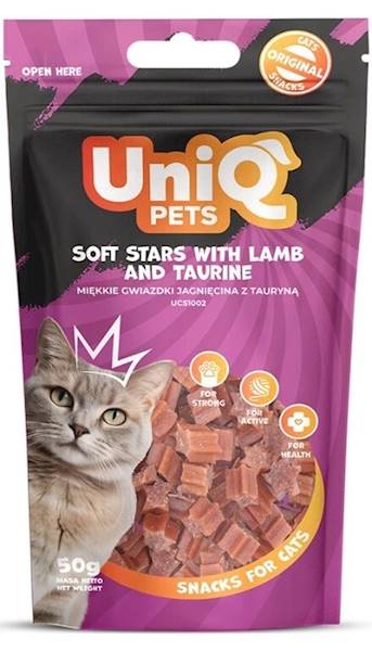 UNIQPETS PRZYSMAK DLA KOTA MIĘKKIE GWIASTKI JAGNIĘ