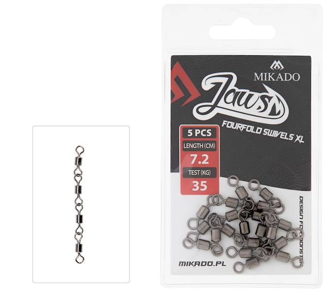 KRĘTLIK - JAWS FOURFOLD SWIVELS - 35kg