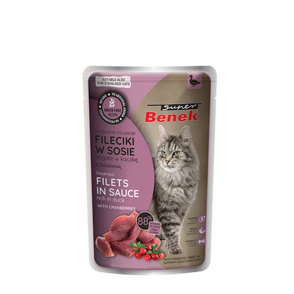 BENEK FILECIKI SOS BOGATE W KACZKĘ Z ŻURAWINĄ 85G
