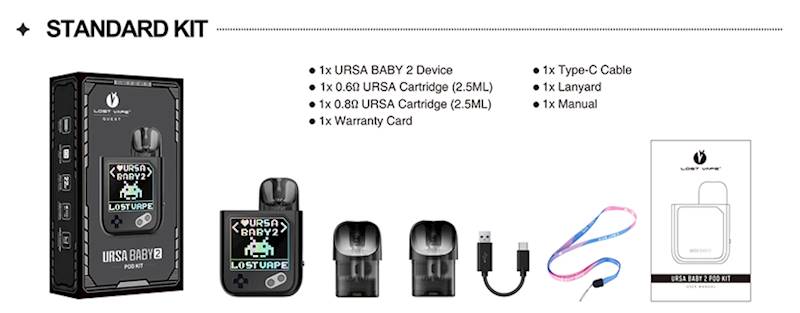POD Lost Vape Ursa Baby 2 Joy Pink x Pixel Role