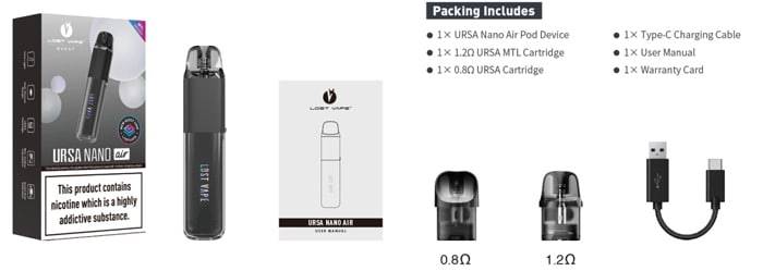 POD Lost Vape Ursa Nano Air 800mAh Sakura Pink