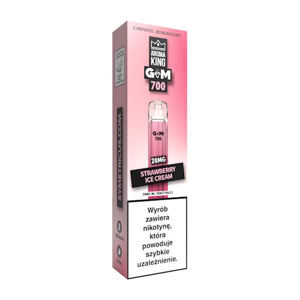 Jednorazowy AROMA KING GEM BAR Strawberry Ice Cr