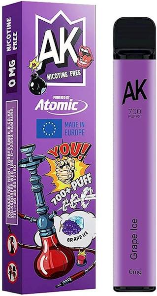 Jednorazowy AK Hookah 700 Grape Ice 0mg