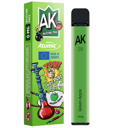 Jednorazowy AK Hookah 700 Green Apple 0mg