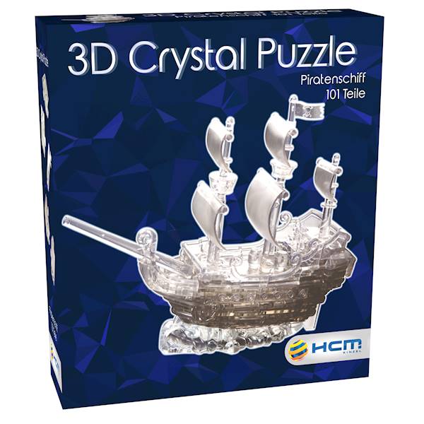 CRYSTAL PUZZLE DUŻE - STATEK PIRACKI (CZARNY)