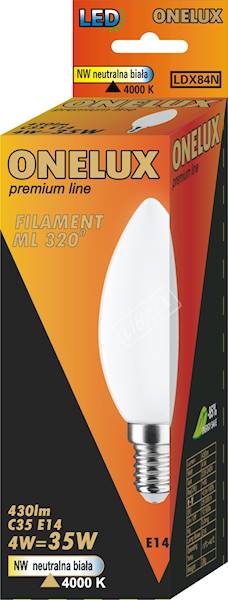 ..ONELUX E14 4W 430 lm 4000K C35 św 320st.35W(A)
