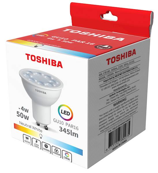 LED TOSHIBA GU10 4W 345 lm NW 4000K /50W/100