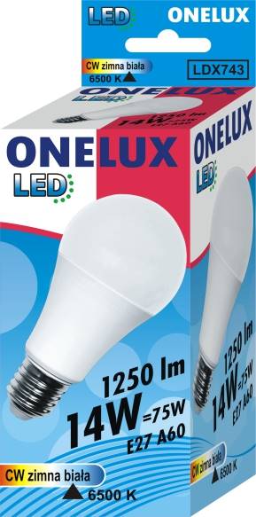 ONELUX LED E27 A60 14W 1250 lm 6500K 75W (A)