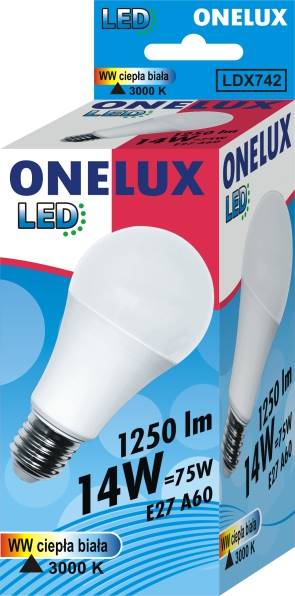 ..ONELUX LED E27 A60 14W  1250 lm  3000K 75W (A)