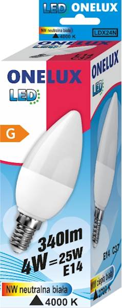 ONELUX LED E14 4W 340 lm NW 4000K C37 25W 