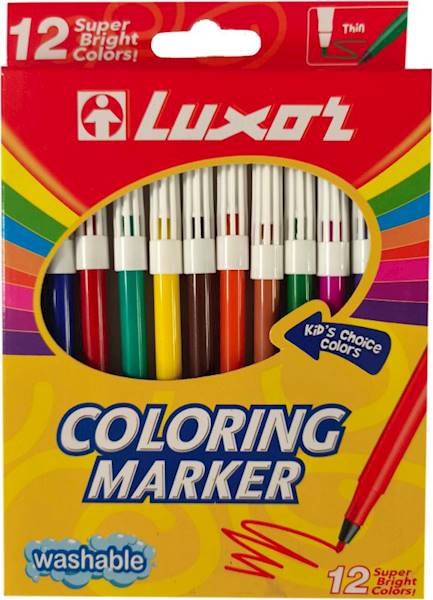 LUXOR FLAMASTER COLOUR MIX/kpl=12szt/tekt/op=12kpl