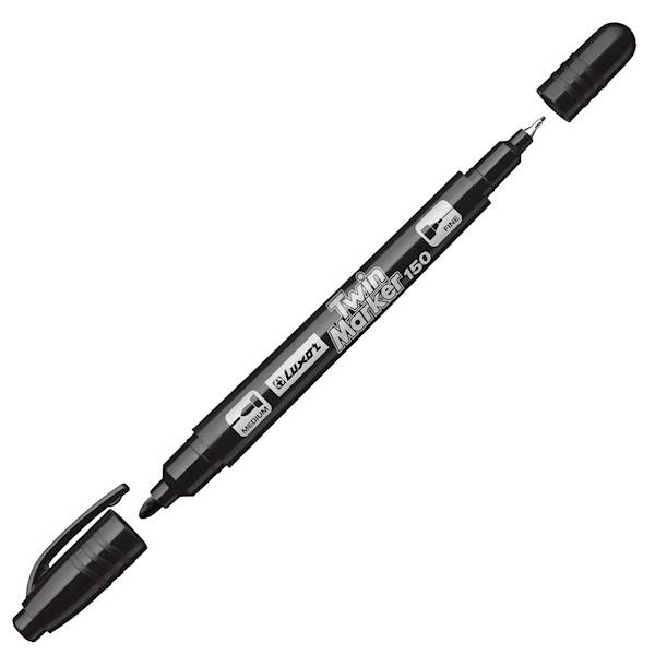 LUXOR PERMANENT MARKER 150 BLACK dwustr/opk=12 szt