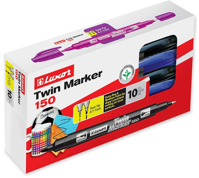 LUXOR PERMANENT MARKER 150 BLACK dwustr/opk=12 szt