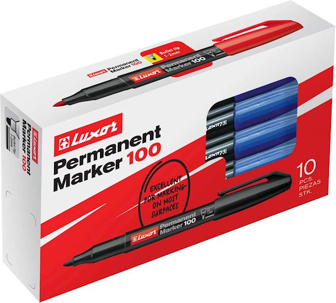 LUXOR PERMANENT MARKER 100 BLACK/opk=12 szt