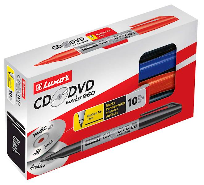 LUXOR CD&DVD MARKER BLACK (3501) opk=12 szt