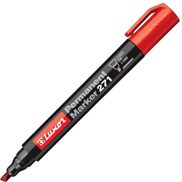 LUXOR PERMANENT MARKER 271 ŚCIĘ.RED/ opk=12szt