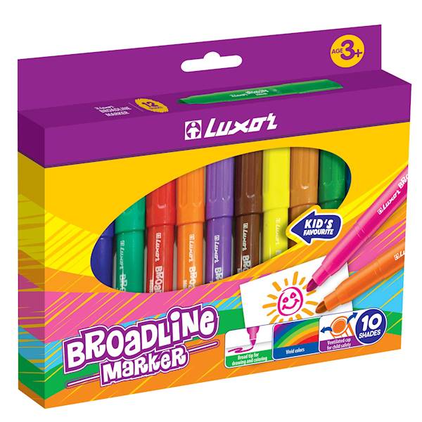 LUXOR FLAMASTER BROAD LINER MIX/kpl=12/ op=12