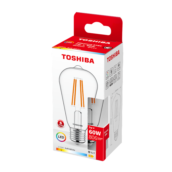 LED TOS.FILAMENT E27 ST64 7W 806lm 2700K WW/60W