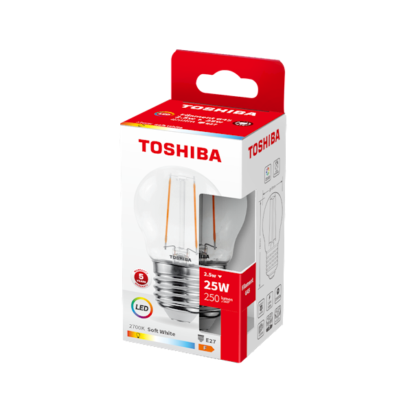 LED TOS.FILAMENT G45 E27 2.5W 250lm 2700K