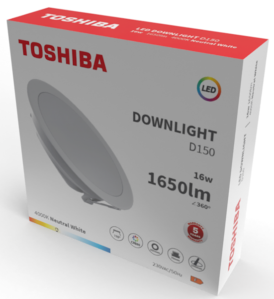 LED TOSHIBA DOWNLIGHT D150 16W 1650lm 4000K NW